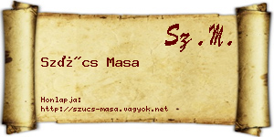 Szűcs Masa névjegykártya