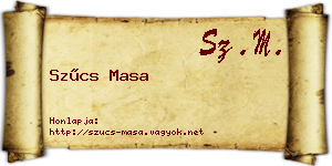 Szűcs Masa névjegykártya