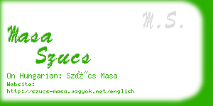 masa szucs business card