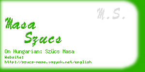 masa szucs business card